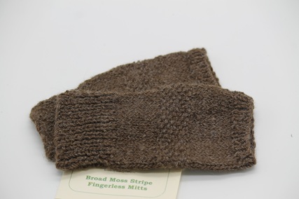 Broad Moss Stripe Fingerless Mitts - Image 2