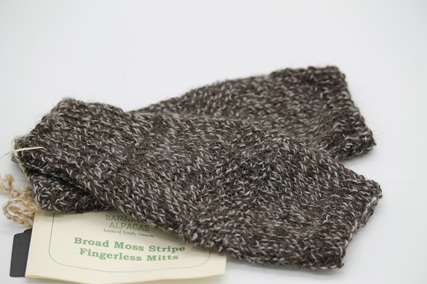 Broad Moss Stripe Fingerless Mitts - Image 3