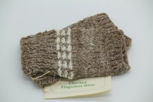 Checked Fingerless Mitts