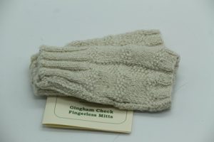 Gingham Check Fingerless Mitts